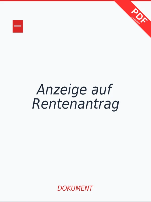 Anzeige auf Rentenantrag PDF indir
