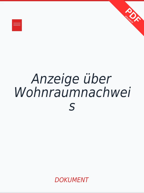 Anzeige über Wohnraumnachweis PDF indir