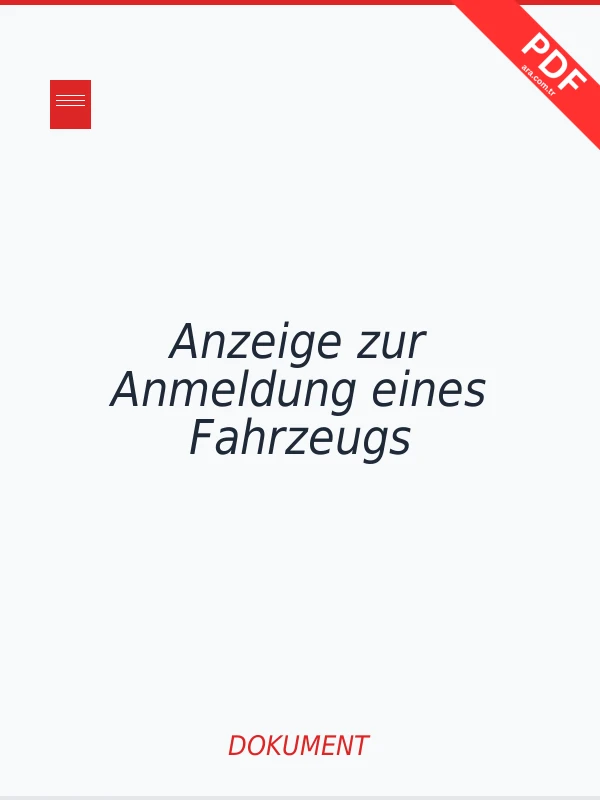 Anzeige zur Anmeldung eines Fahrzeugs PDF indir
