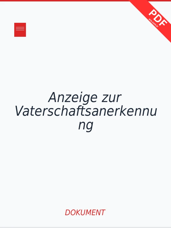 Anzeige zur Vaterschaftsanerkennung PDF indir