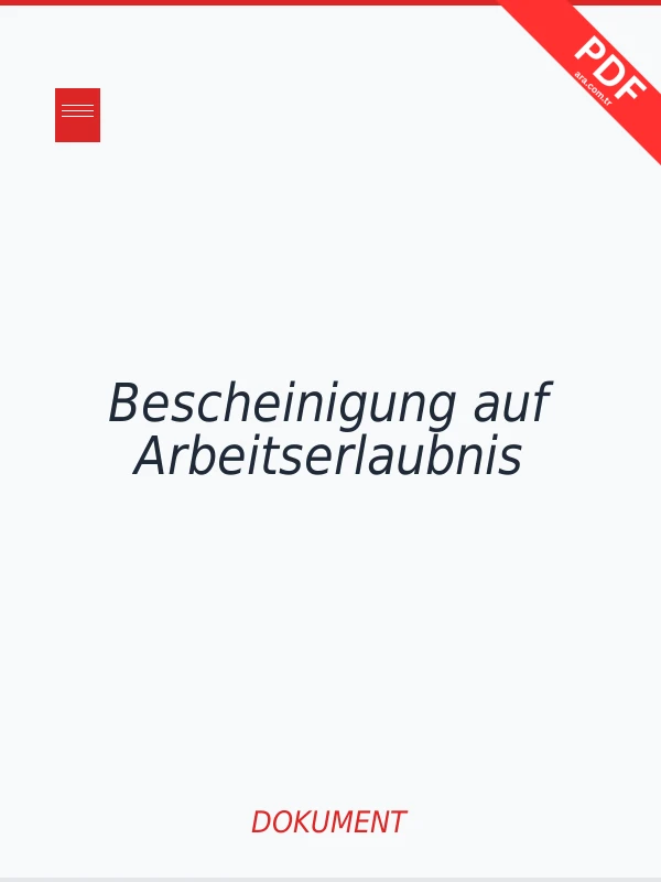 Bescheinigung auf Arbeitserlaubnis PDF indir