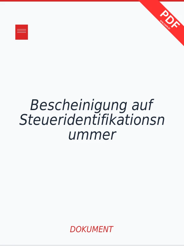 Bescheinigung auf Steueridentifikationsnummer PDF indir
