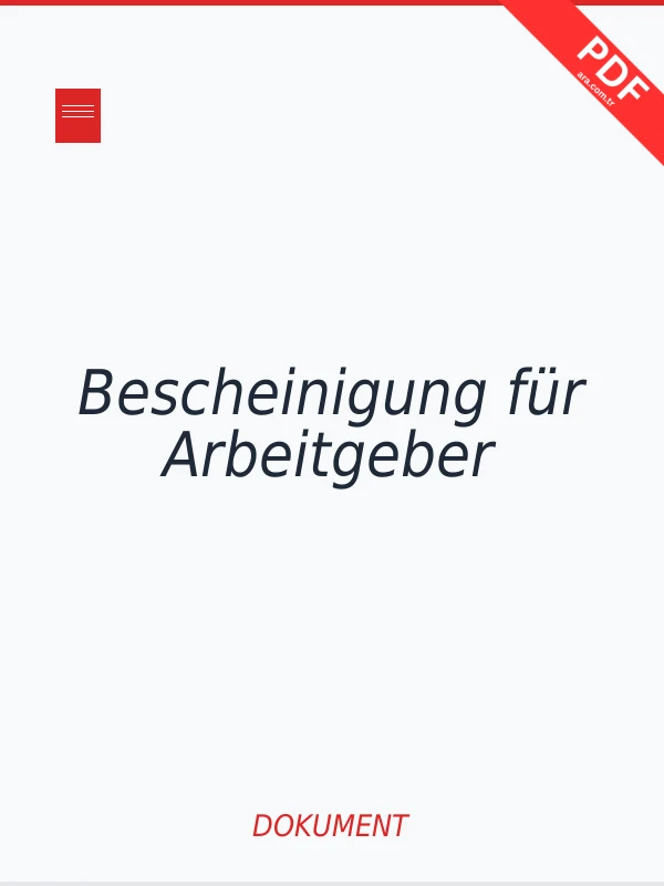 Bescheinigung für Arbeitgeber PDF indir