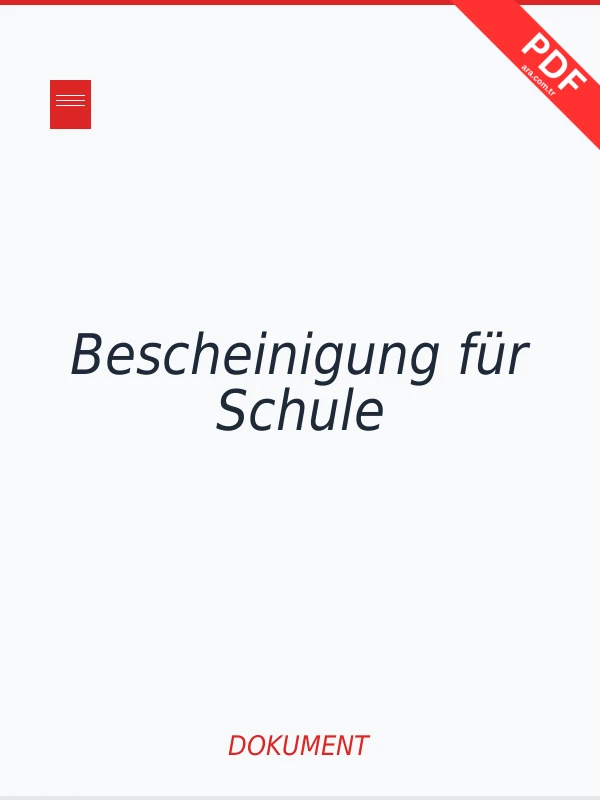 Bescheinigung für Schule PDF indir