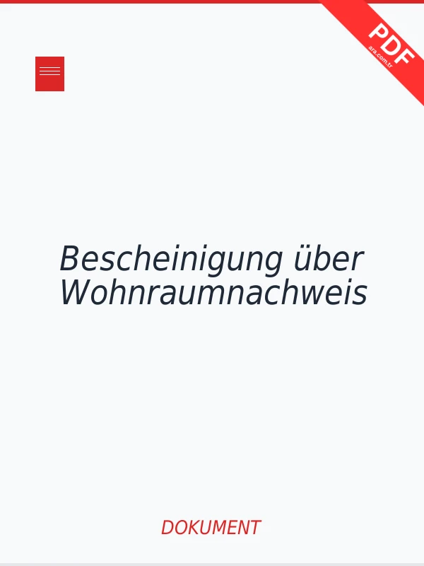 Bescheinigung über Wohnraumnachweis PDF indir