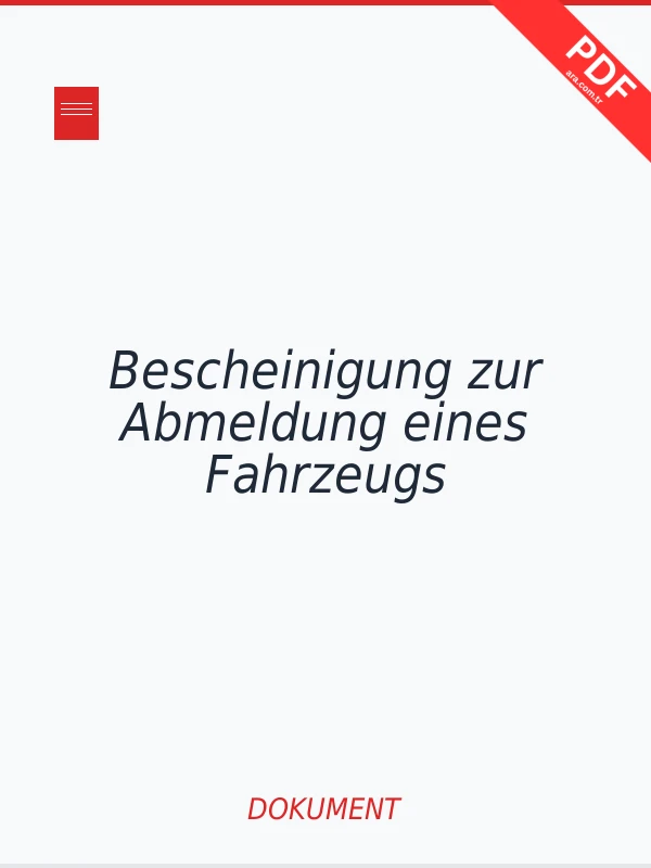 Bescheinigung zur Abmeldung eines Fahrzeugs PDF indir