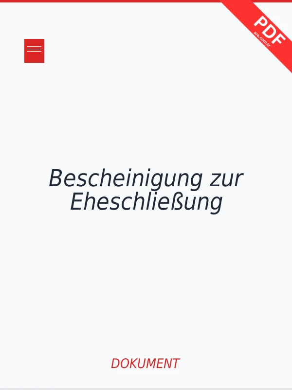 Bescheinigung zur Eheschließung PDF indir