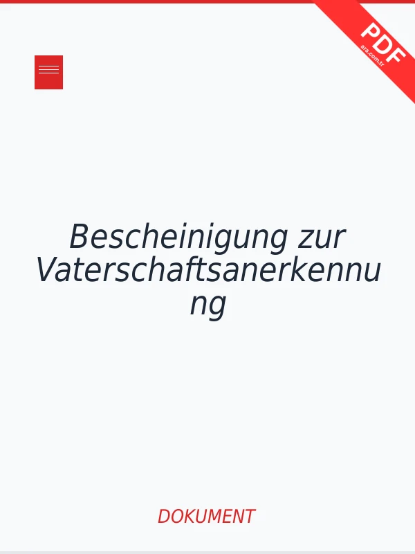 Bescheinigung zur Vaterschaftsanerkennung PDF indir