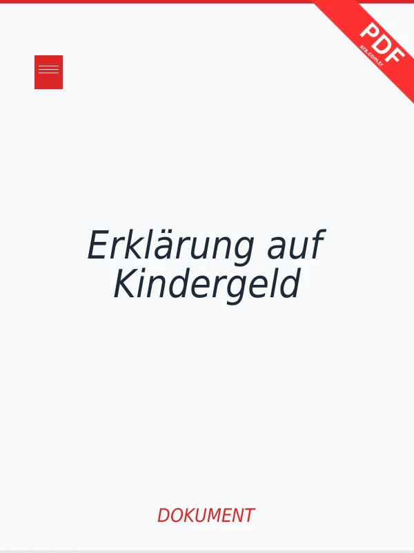 Erklärung auf Kindergeld PDF indir