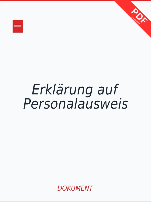 Erklärung auf Personalausweis Dokument-Cover