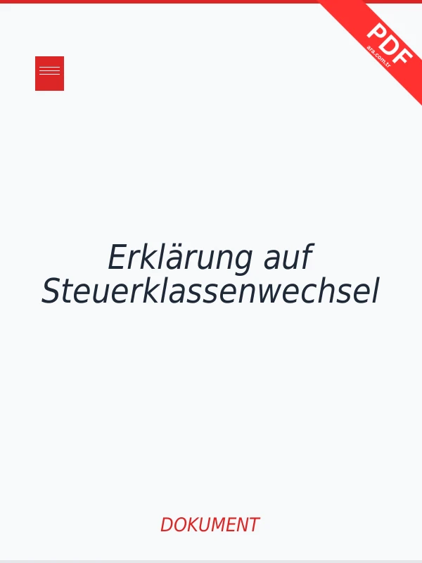 Erklärung auf Steuerklassenwechsel Dokument-Cover