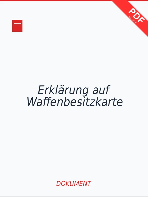 Erklärung auf Waffenbesitzkarte Dokument-Cover