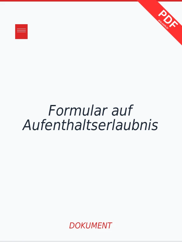 Formular auf Aufenthaltserlaubnis PDF indir