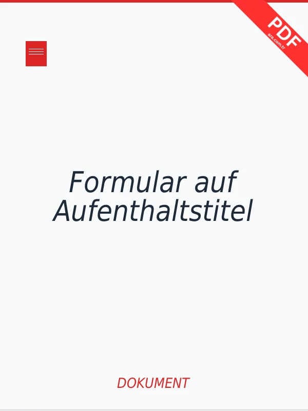 Formular auf Aufenthaltstitel PDF indir