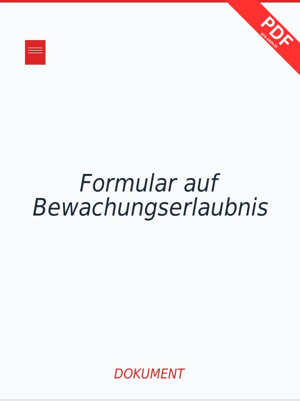 Formular auf Bewachungserlaubnis PDF indir