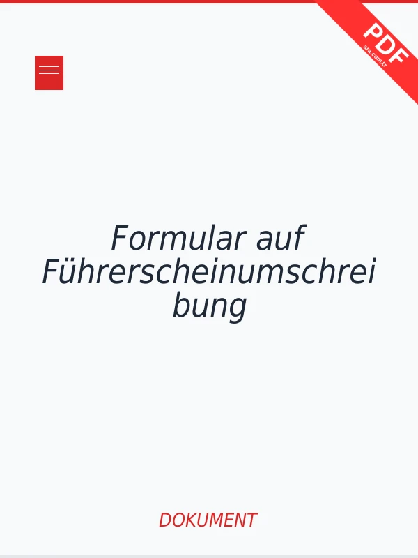 Formular auf Führerscheinumschreibung PDF indir