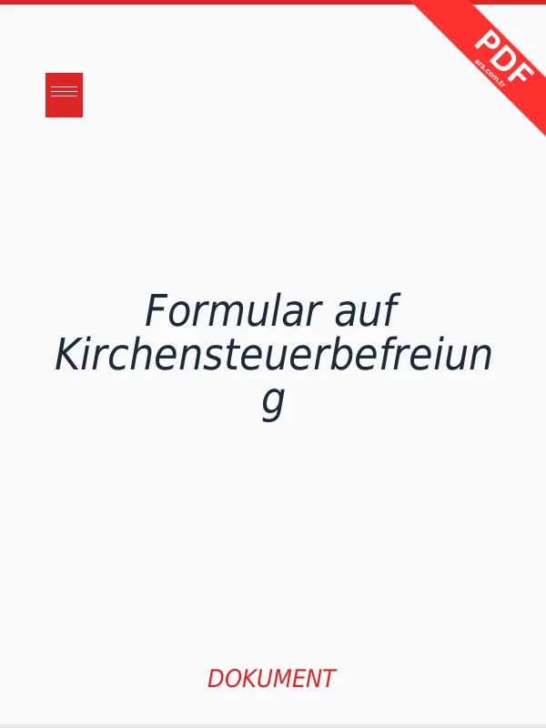 Formular auf Kirchensteuerbefreiung PDF indir