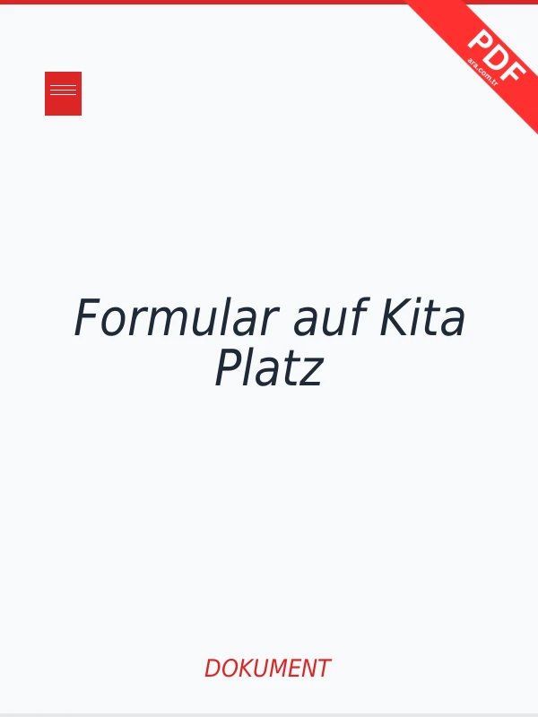 Formular auf Kita Platz PDF indir