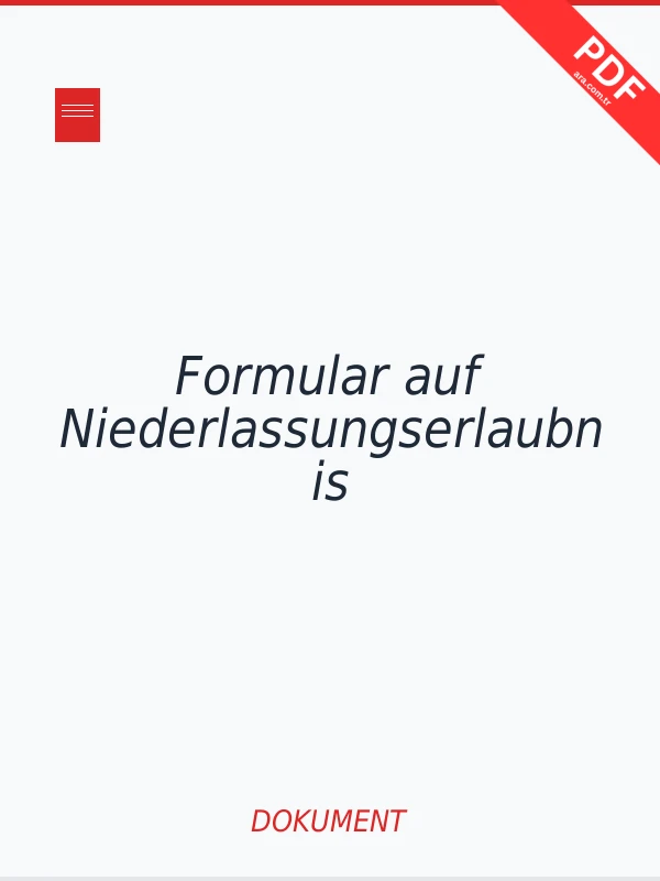 Formular auf Niederlassungserlaubnis PDF indir
