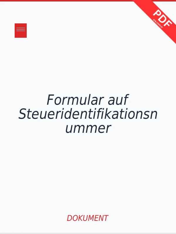 Formular auf Steueridentifikationsnummer PDF indir