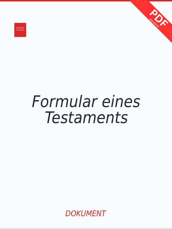 Formular eines Testaments PDF indir