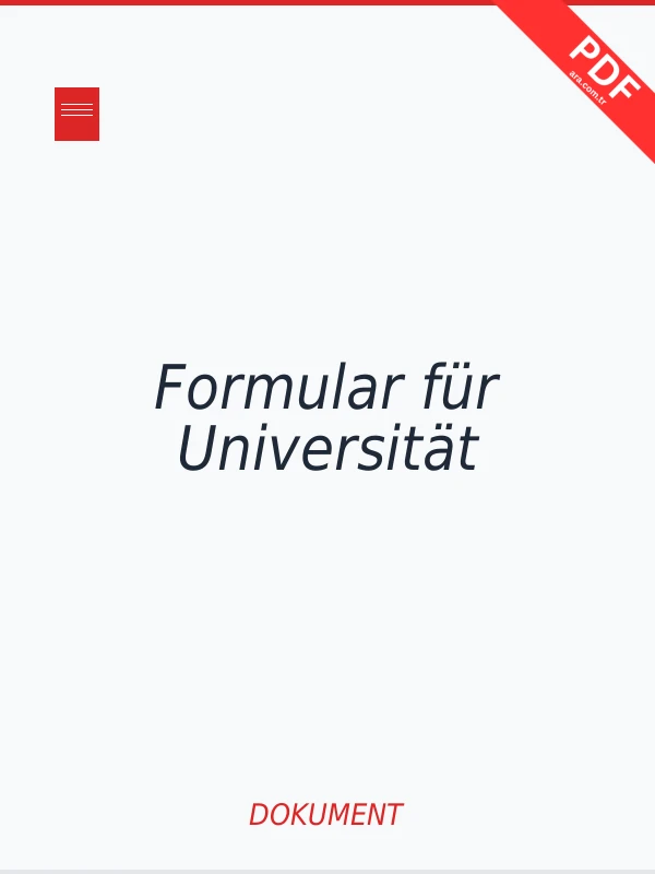 Formular für Universität PDF indir