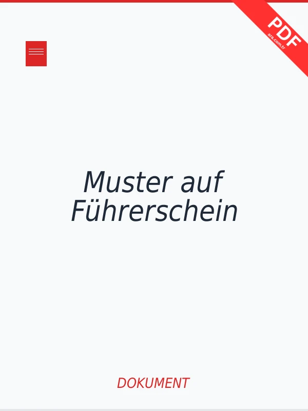 Muster auf Führerschein Dokument-Cover