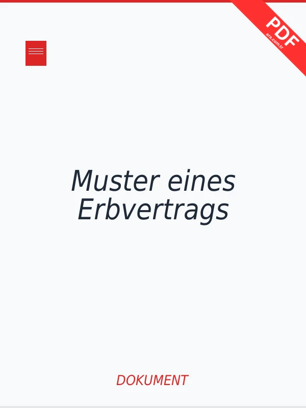 Muster eines Erbvertrags Dokument-Cover