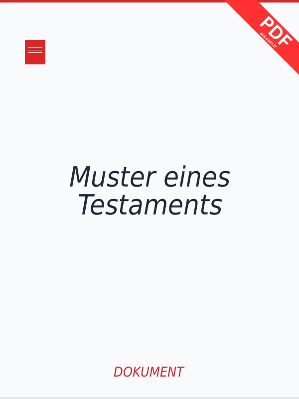 Muster eines Testaments Dokument-Cover