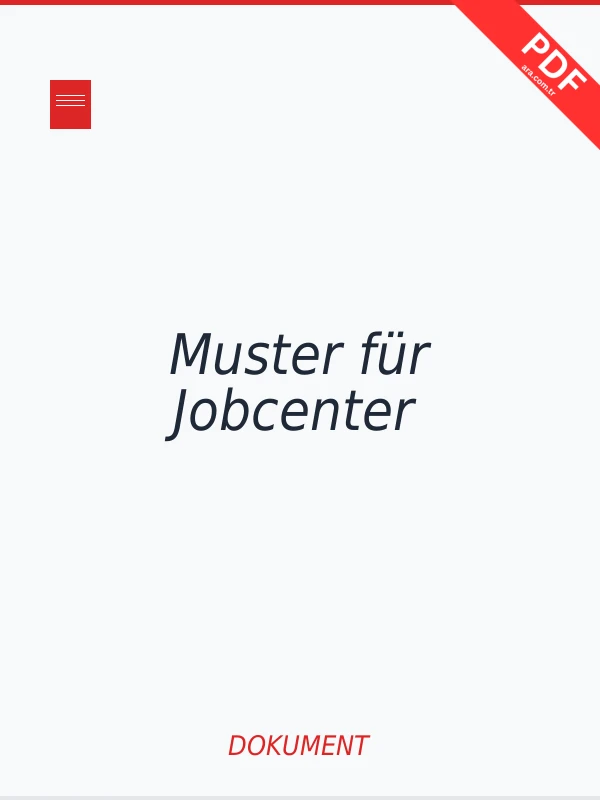 Muster für Jobcenter PDF indir