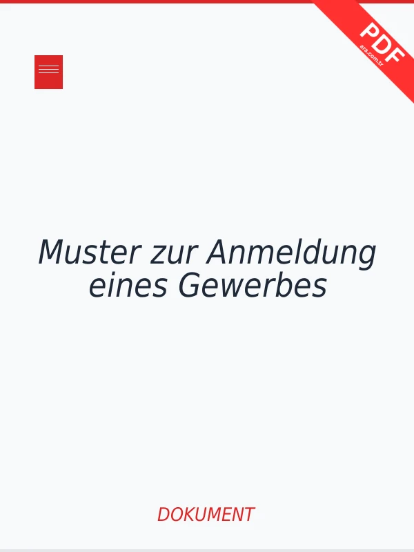 Muster zur Anmeldung eines Gewerbes PDF indir