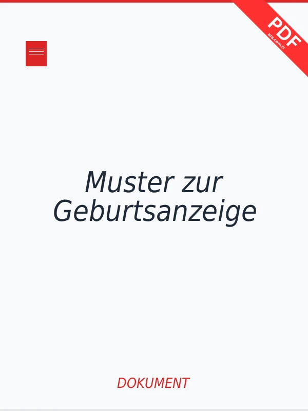 Muster zur Geburtsanzeige PDF indir