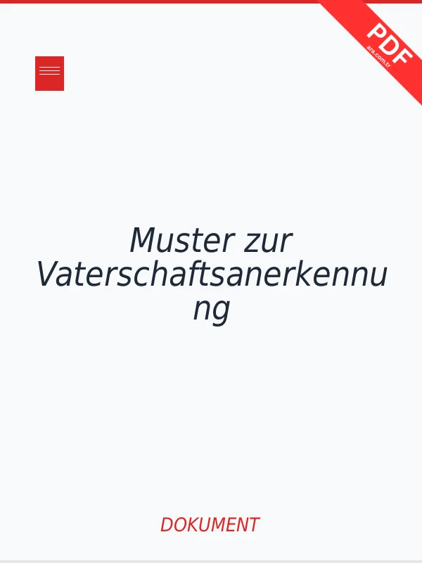 Muster zur Vaterschaftsanerkennung PDF indir