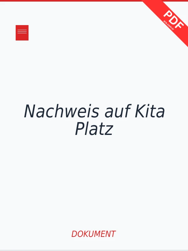 Nachweis auf Kita Platz