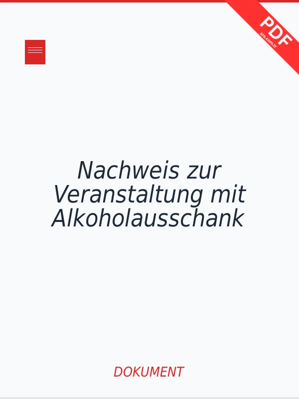 Nachweis zur Veranstaltung mit Alkoholausschank