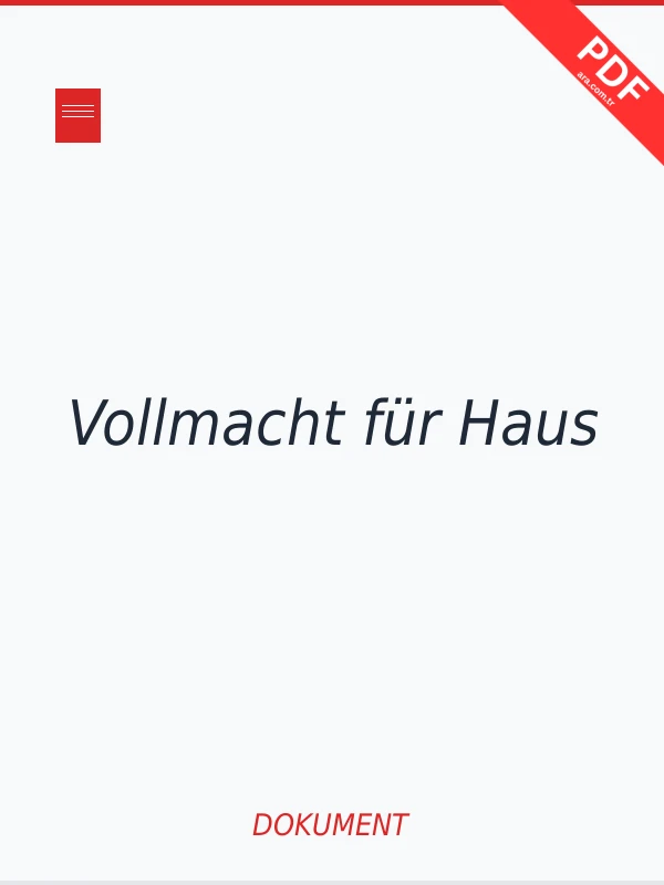 Vollmacht für Haus belge kapağı